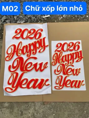 Chữ Happy New Year Xốp