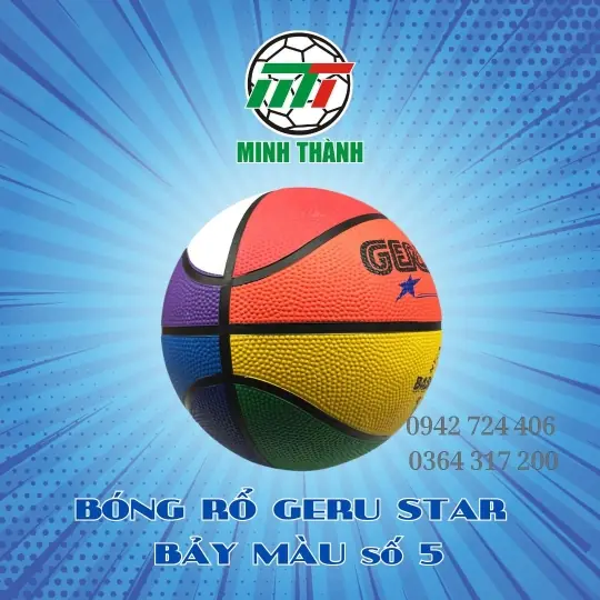 BÓNG RỔ GERU STAR BẢY MÀU SỐ 5